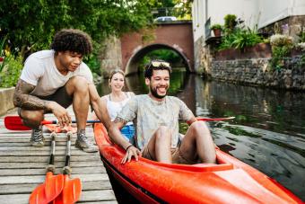 friends kayaking