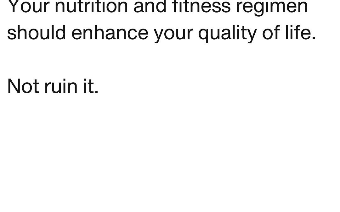 If your nutrition or fitness regimen degrades your quality of life, you need to reassess your priorities.⁣ ⁣ I’m not say…