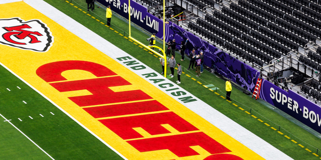 NFL will remove ‘End Racism’ from the end zones ahead of Super Bowl