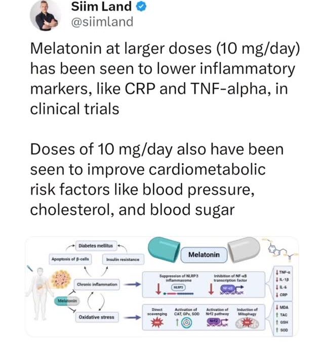 Sleep is the least interesting thing about melatonin Melatonin is one of the most powerful antioxidants in the body Mela…