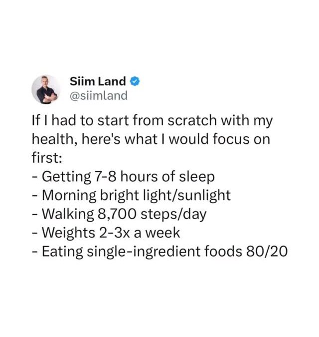 This is what I’d start with Of course, there are optimal ways to eat, exercise, and sleep But you have to get the fundam…