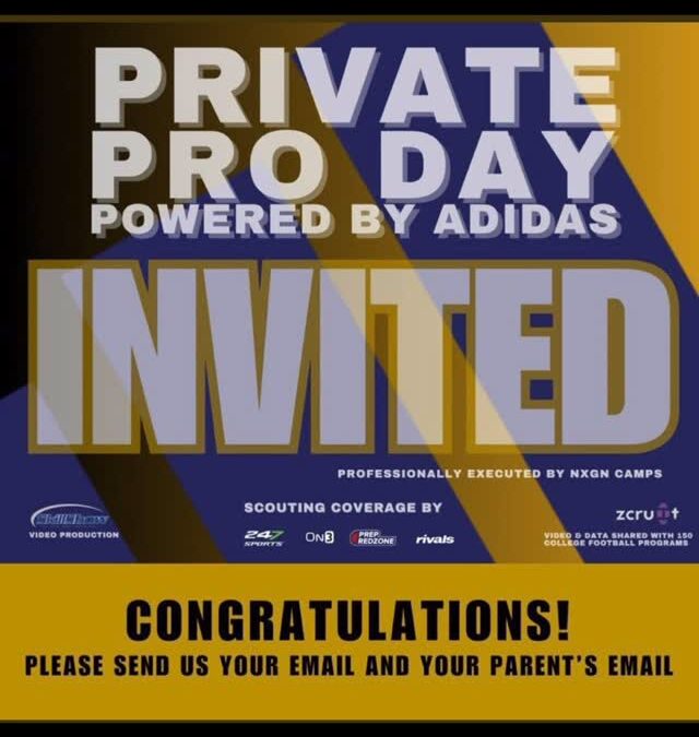 Extremely excited and blessed to receive an invite to the @nxgncamps Pro Day Camps #repost #footballplayer #C/O2030 #Noa…