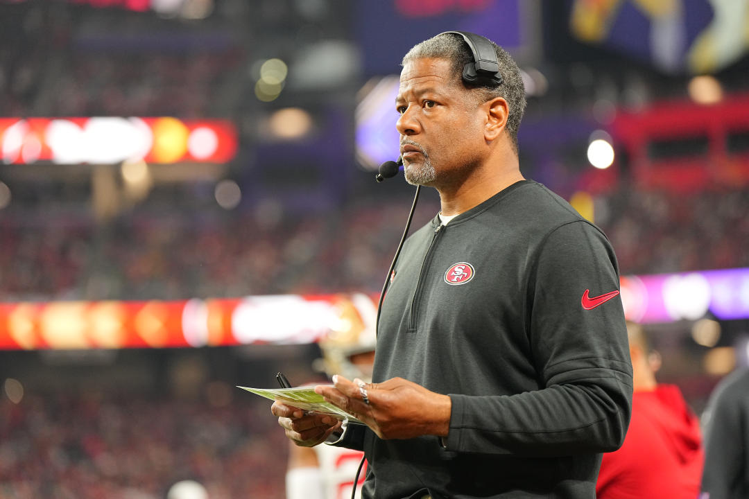 Football: Super Bowl LVIII: San Francisco 49ers defensive coordinator Steve Wilks looks on vs Kansas City Chiefs at Allegiant Stadium.  Las Vegas, NV 2/11/2024  CREDIT: Erick W. Rasco (Photo by Erick W. Rasco/Sports Illustrated via Getty Images)  (Set Number: X164496 TK1)