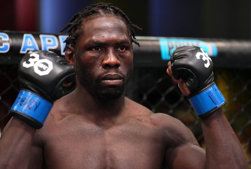 Jared Cannonier prepares to fight Marvin Vettori of Italy in a middleweight fight during the UFC Fight Night event at UFC APEX on June 17, 2023 in ...