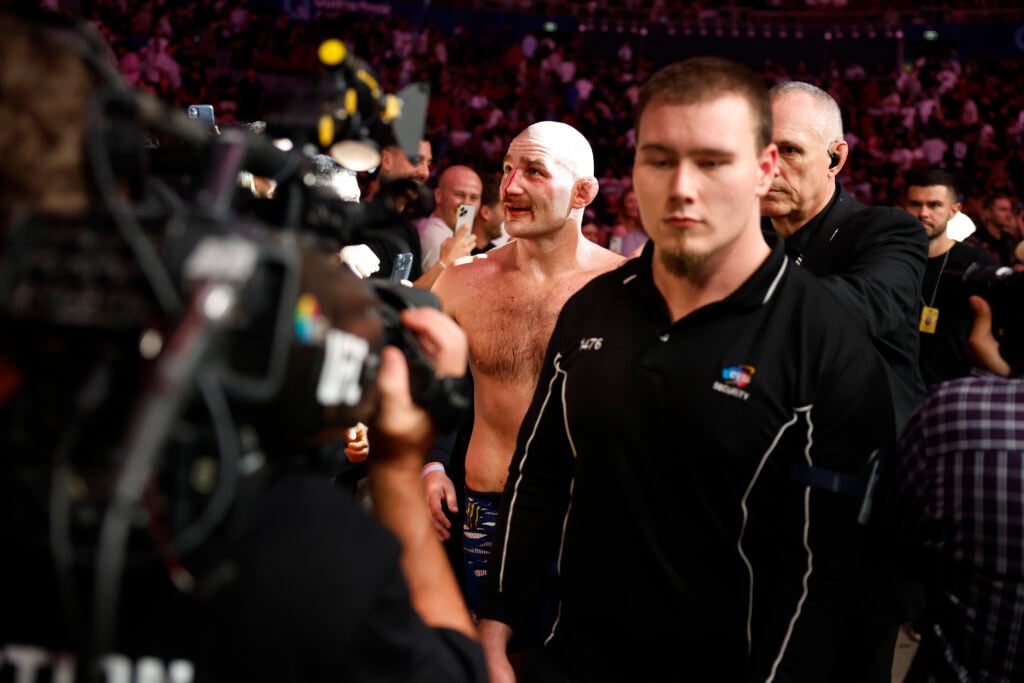 Sean Stricland of the United States leaves the arena after his fight with Dircus De Plessis of South Africa during UFC 312 at Qudos Bank Arena on F...