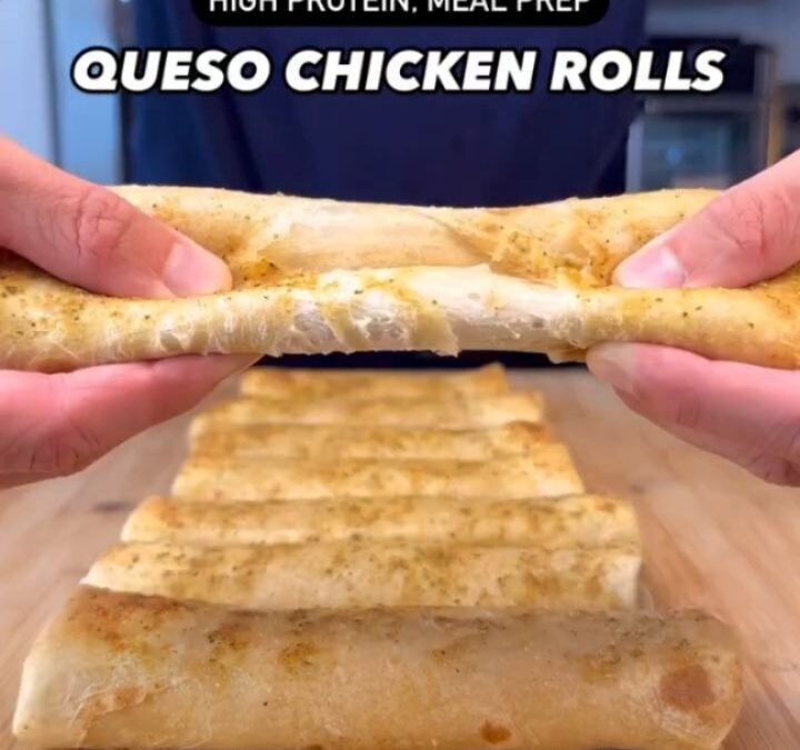 Macro-Friendly Queso Chicken Rolls by @stealth_health_life Per Queso Roll (Makes 8) 335 cals 35g Protein 25g Carbs 9g Fa…