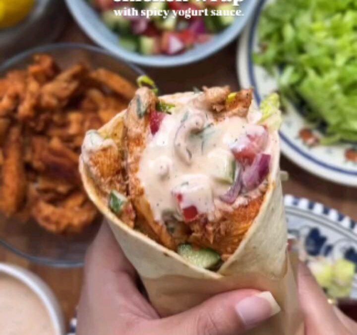Say “YUM” if you would eat this Chicken Wrap with Spicy Yogurt Sauce & Salad by @iramsfoodstory Ingredients: For the chi…