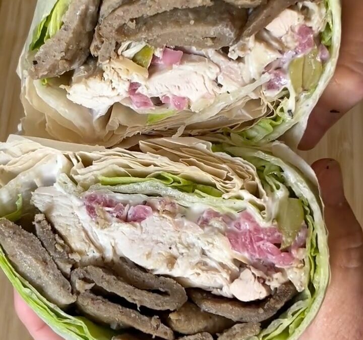 Follow @sometimes_healthy_jrae for more easy healthy recipes. What I used in the wrap: Rotisserie Chicken Gyro Meat Tzat…